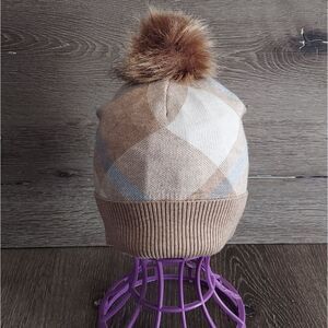 Rachel Zoe NWT UPF Adjustable Pom-Pom Sun Hat tan white neutral resort  NWT Rachel Zoe | Accessories | New Rachel Zoe Neutral Adjustable  main image 2